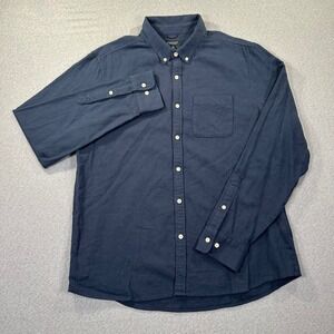 Huckberry Proof Shirt Mens XL Navy Long Sleeve Button Up Pockets Preppy Casual